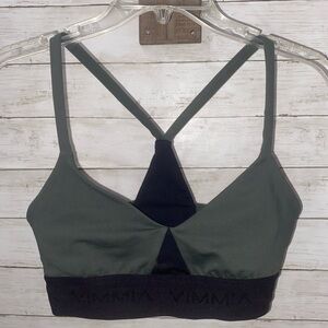VIMMIA Logo‎ Band Bralette/Sports Bra in Olive and Black